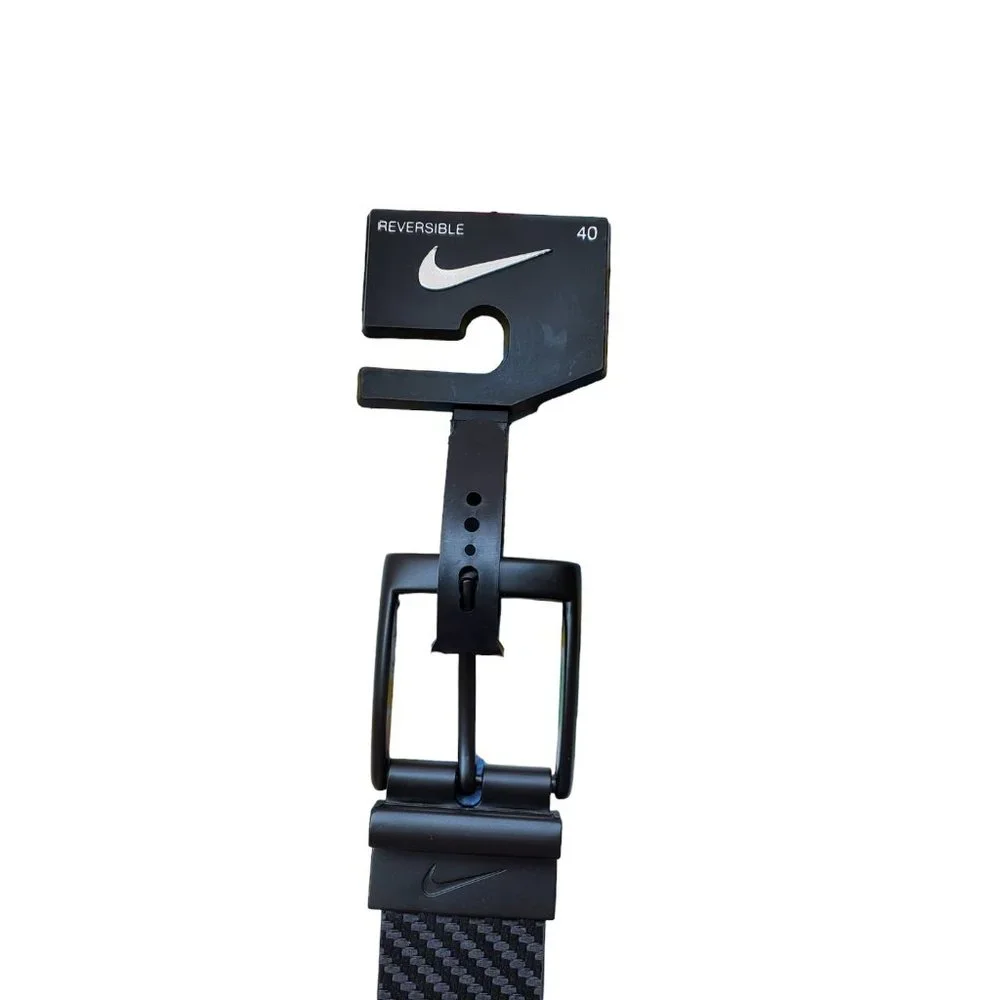 NIKE MENS LEATHER TEXTURED‎ REVERSIBLE GOLF BELT BLACK/WHITE SIZE:  40